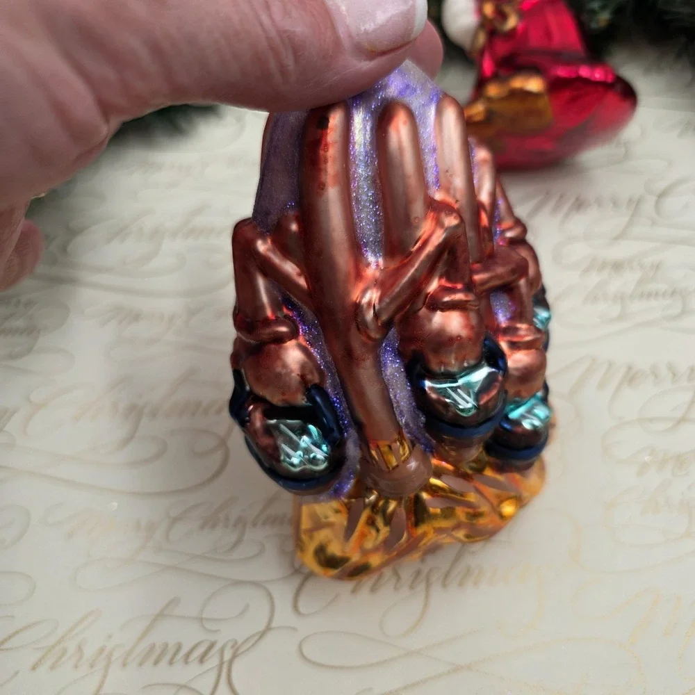 1999 Christopher Radko Disney Fantasia Sorcerer Mickey Brooms Glass Ornaments